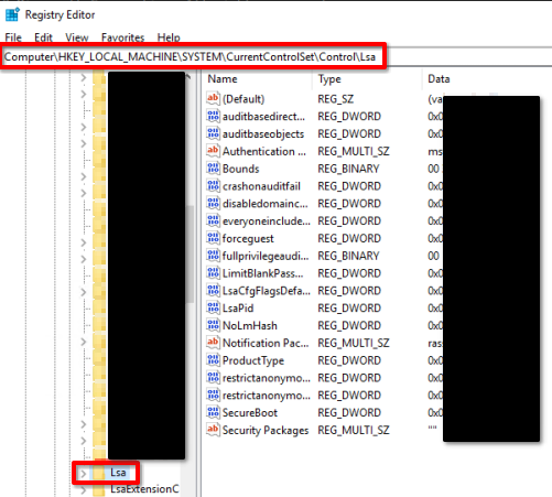Exporting the LSA key in text format